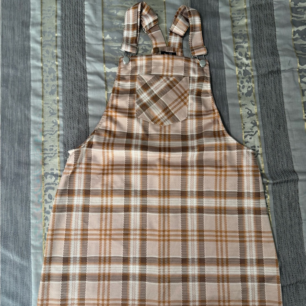 New Plaid overalls